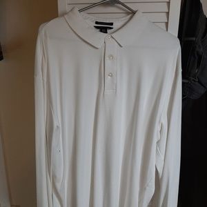 White XXL Long Sleeve Polo